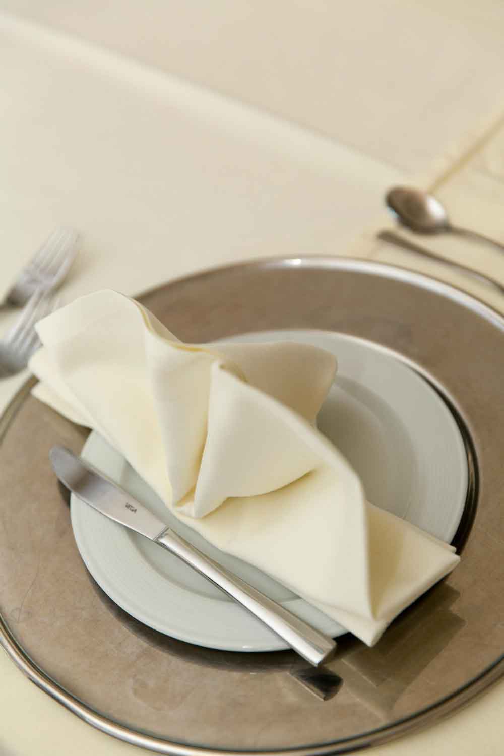 servilleta de tela beige